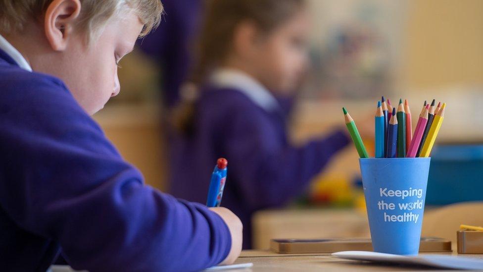 Pupil in classroom