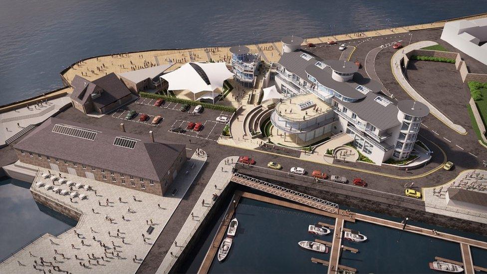 Artist's impression of the maritime centre from above