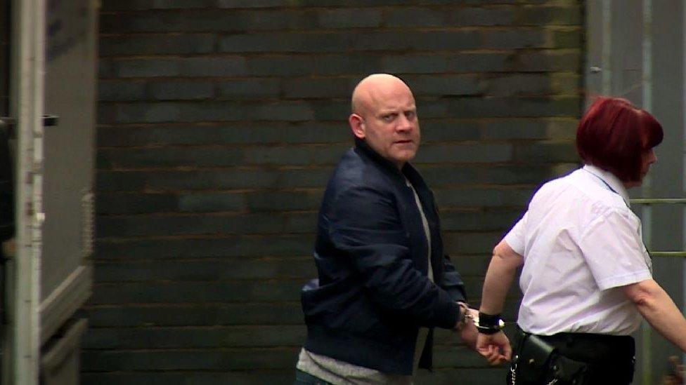 Leslie Baines arriving at court