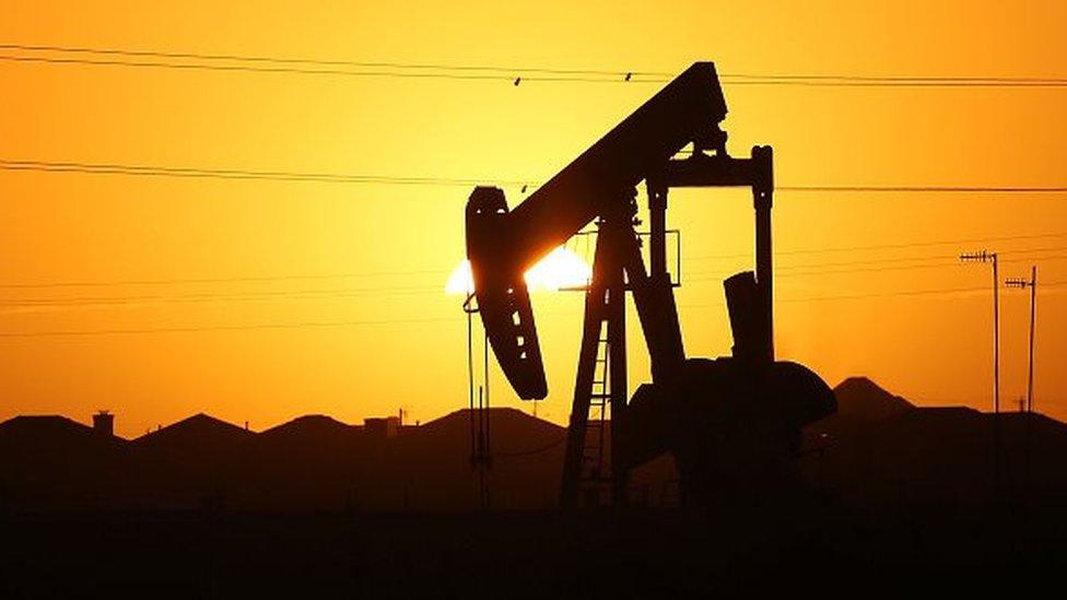 A pumpjack in the oil town of Midland, Texas.