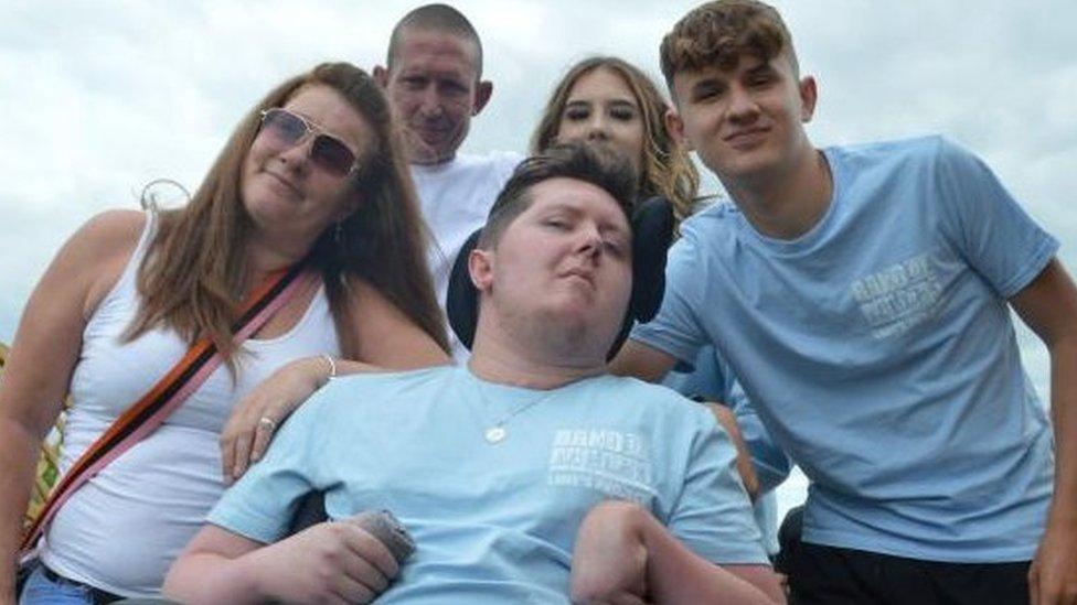 Luke Goold-Hannatt with his family