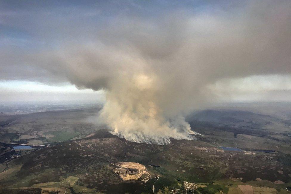 Picture showing fire on moors