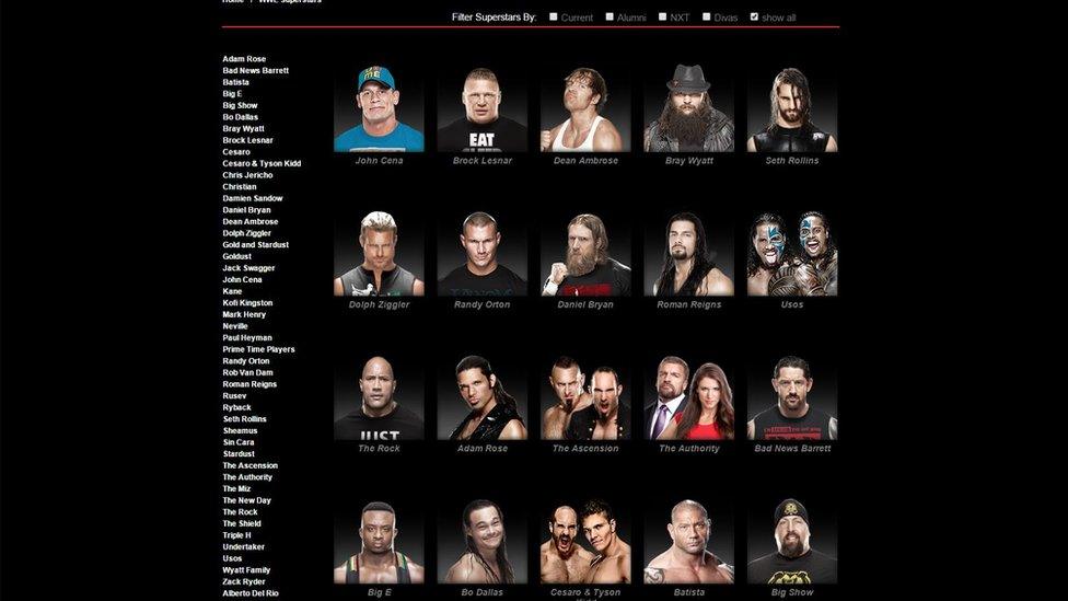 WWE online shop