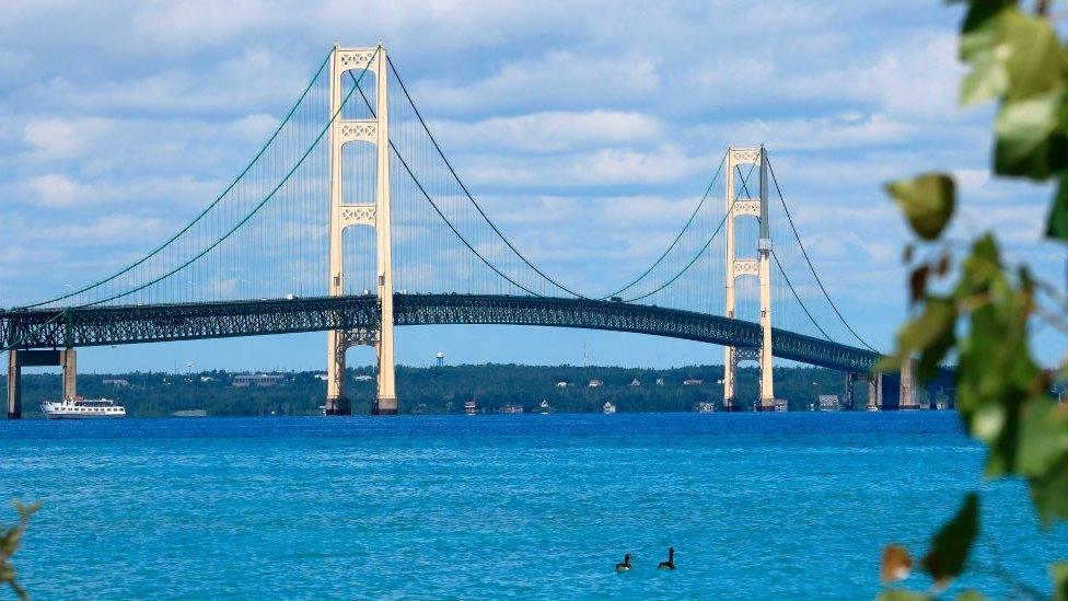 Strait of Mackinac Bridge in northern Michigan