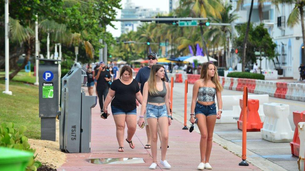 Young people seen out in Miami