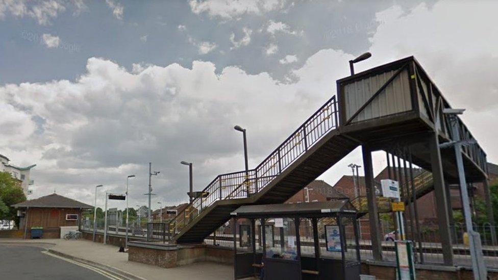 Footbridge at Dorchester South Station