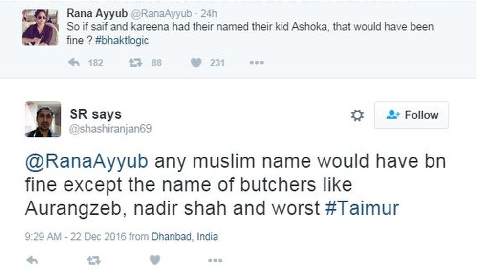 @RanaAyyub any muslim name would have bn fine except the name of butchers like Aurangzeb, nadir shah and worst #Taimur