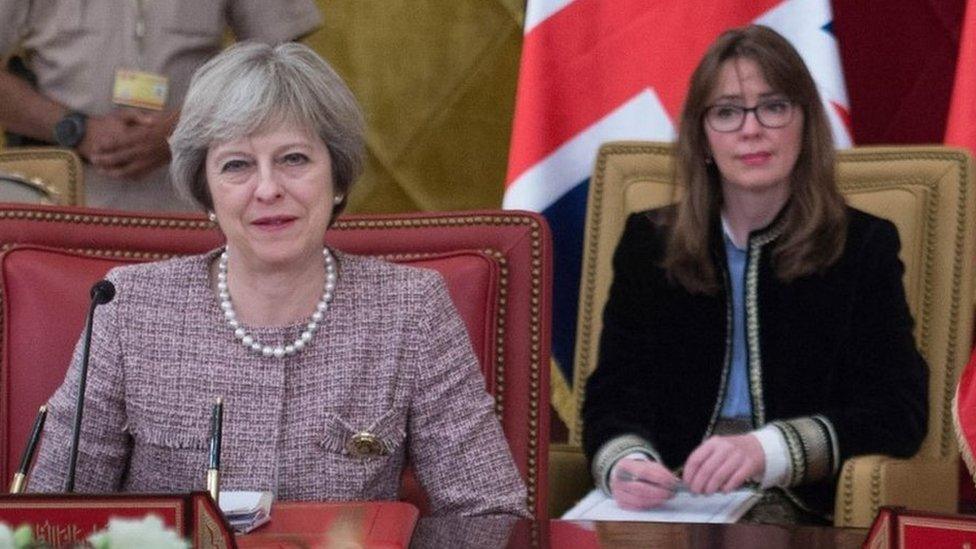 Fiona Hill, Theresa May's joint chief of staff, with the prime minister