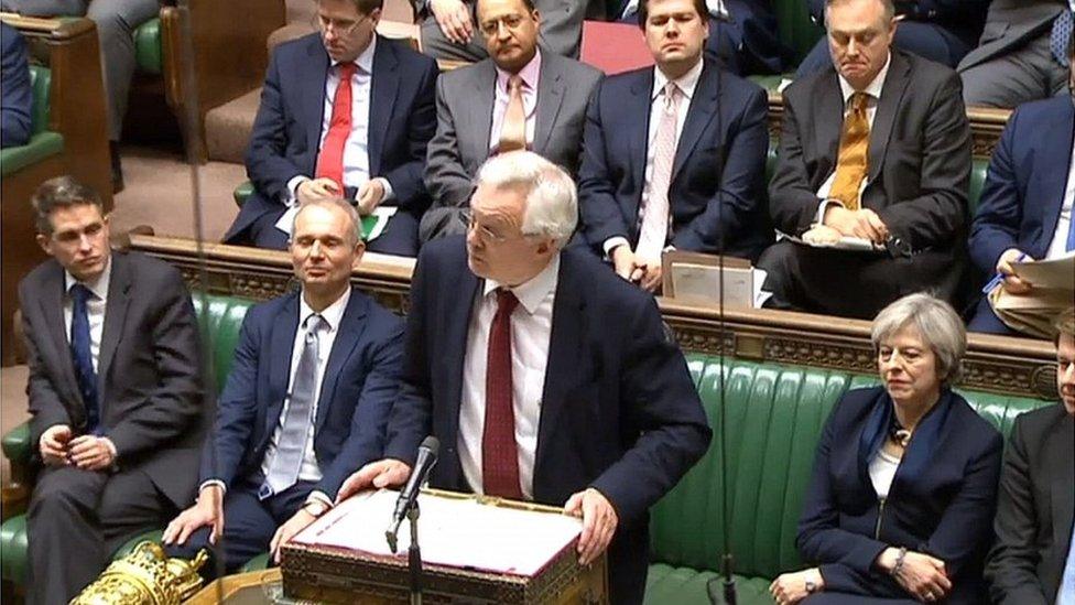 David Davis addressing Parliament