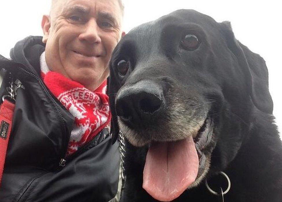 Ali Brownlee and his dog Benjamin