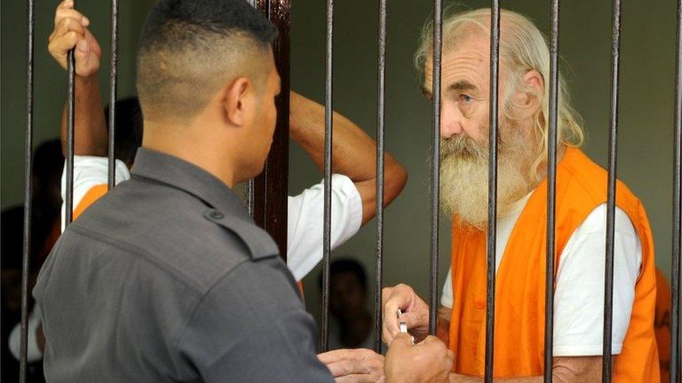 Australian sex offender Robert Andrew Fiddes Ellis behind bars in Indonesia last year