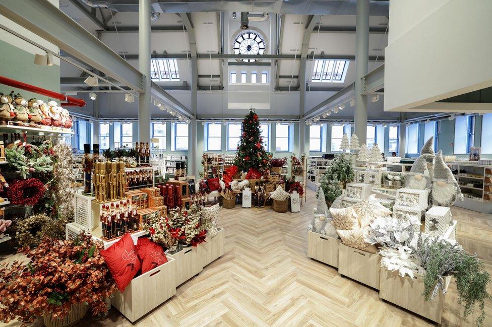 A Christmas display on the top floor of the Primark Bank Buildings shop