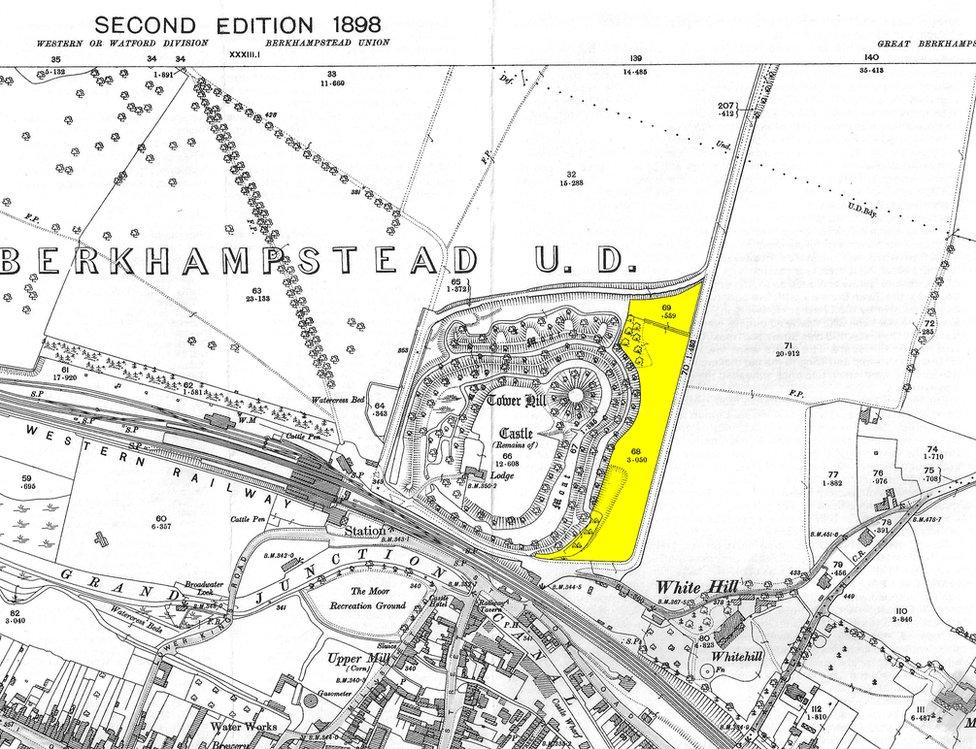 Berkhamsted Castle map