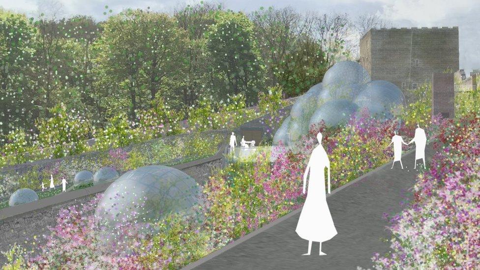 Artists impressions shows domes in the garden