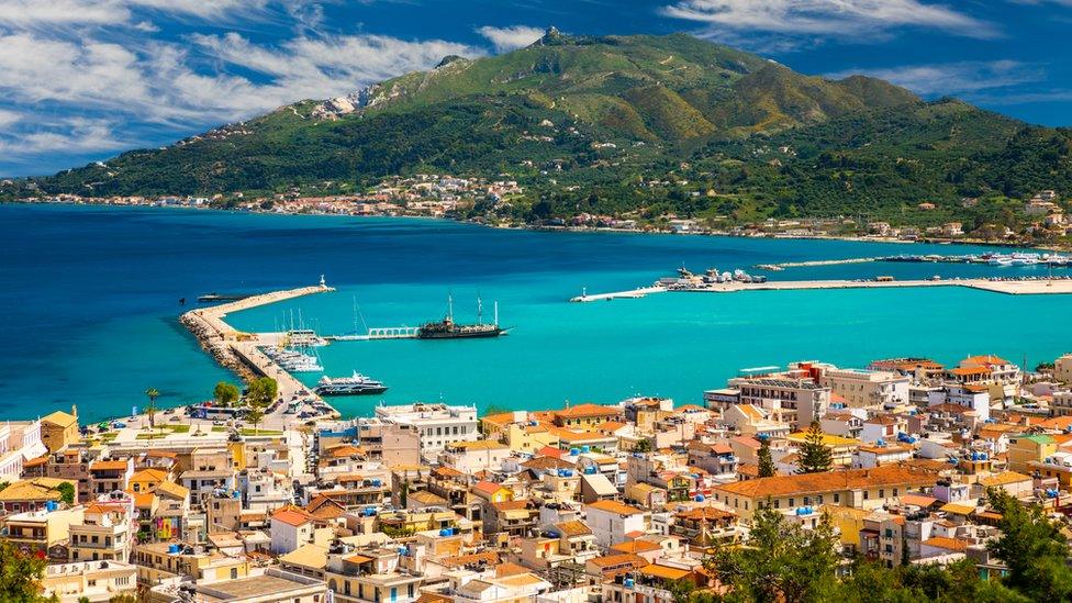 Summer view of Zakynthos (Zante) town - stock picture