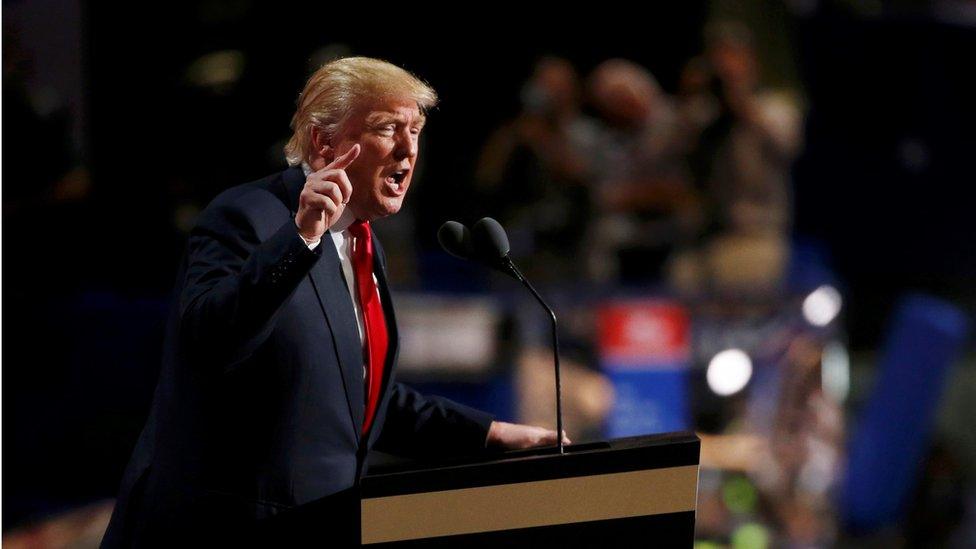 Donald Trump at the convention in Cleveland, 21 July