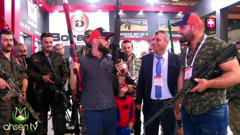 Footage from an arms fair in Turkey