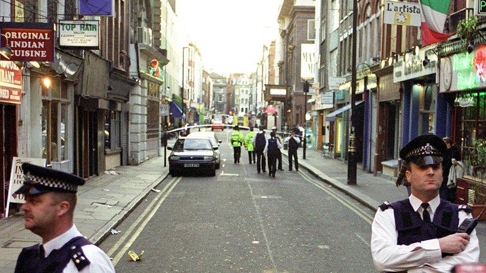 The scene after the Soho bombing