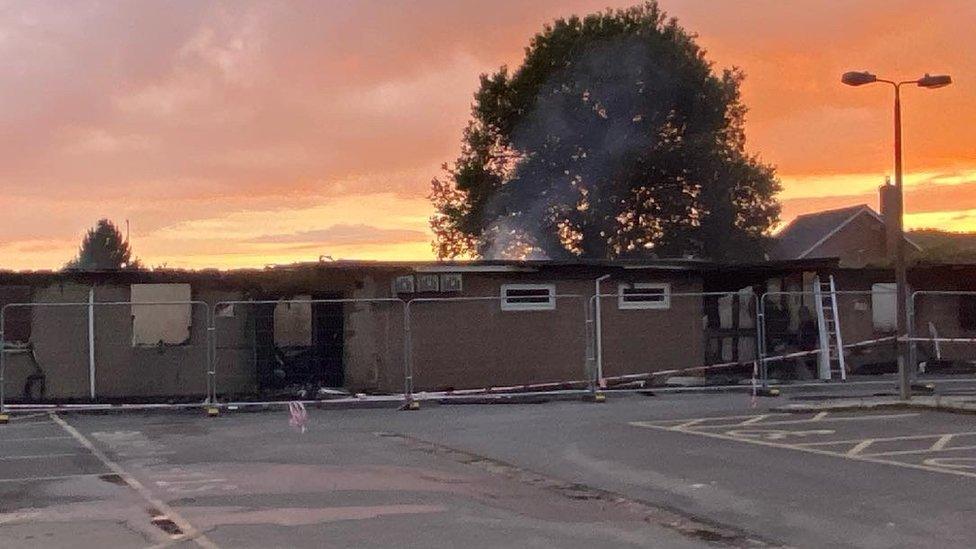 Bromham Social Centre after the fire