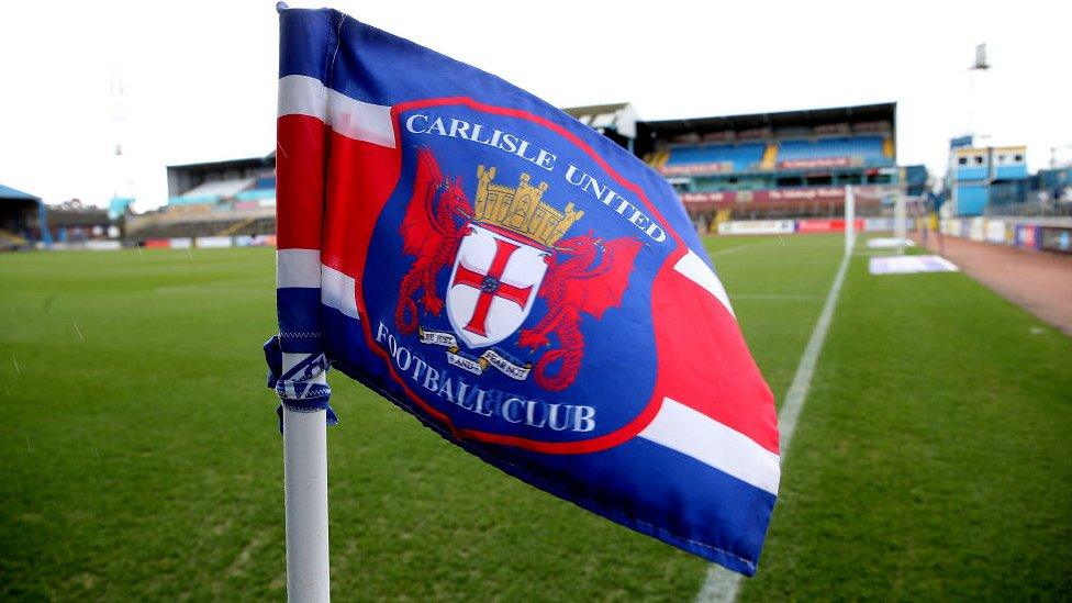 A corner flag at Carlisle United's Brunton Park ground