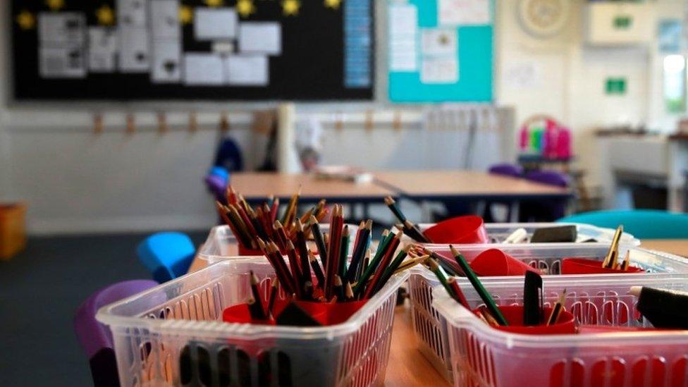 Empty school classroom