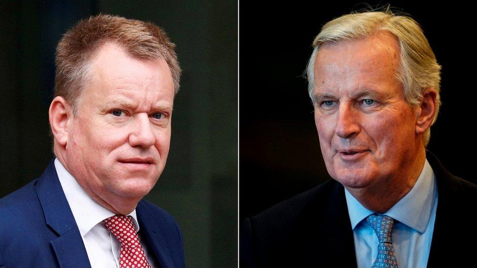 David Frost (l) and Michel Barnier (r)