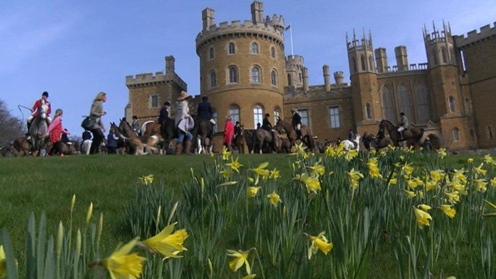 The Belvoir Hunt outside Belvoir Castle