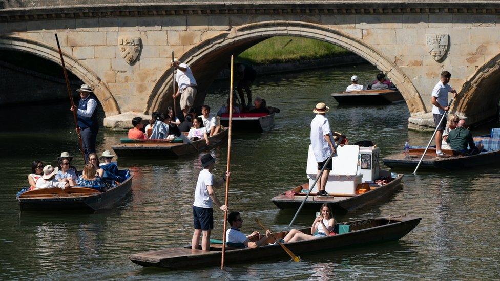 Punting in Cambridge on 16 June