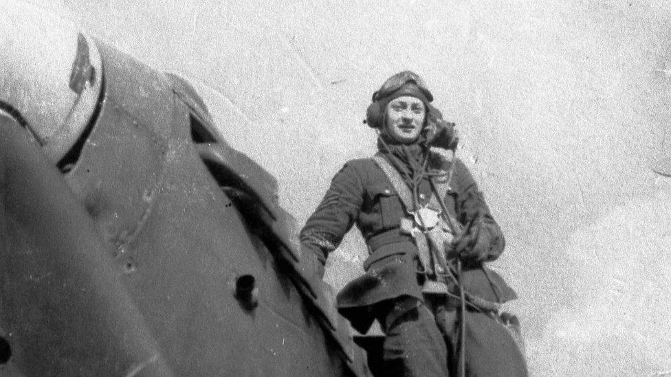 Robert Stirling with his Hurricane