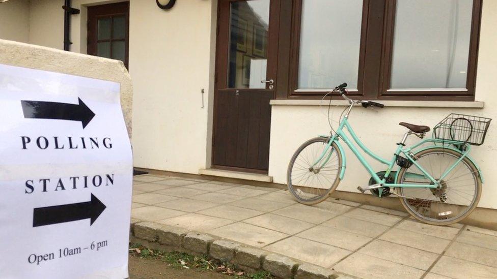 Bicycle outside polling station