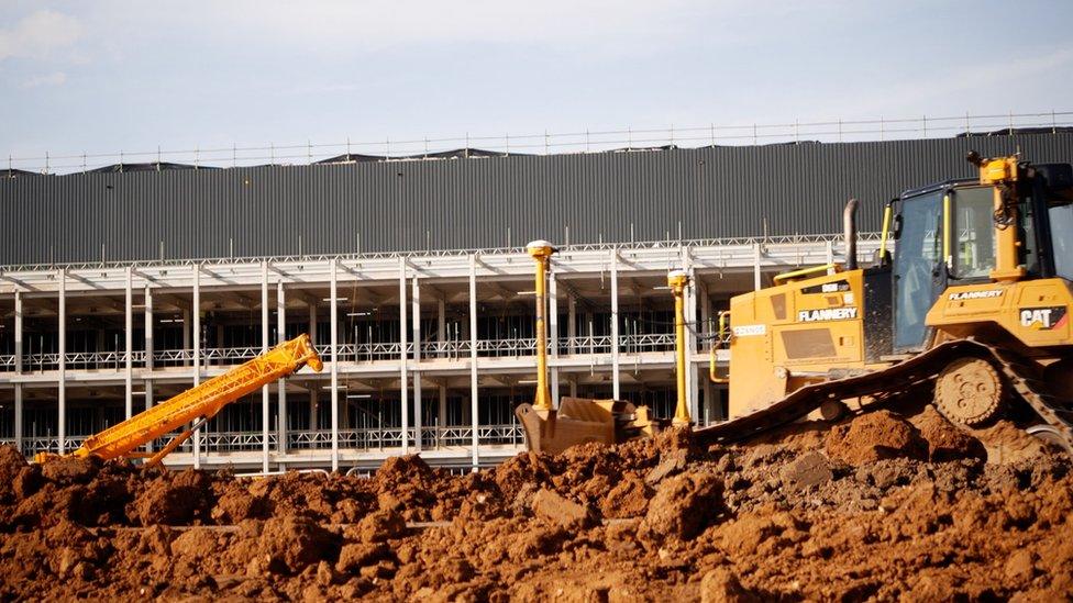 Construction work at Shinfield Studios