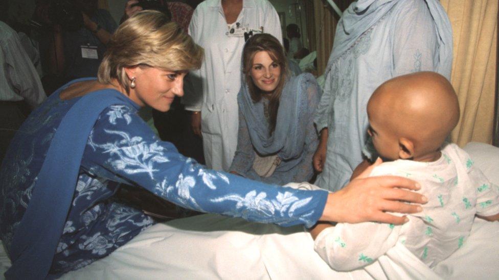 Diana, Princess of Wales, at a hospital in Lahore, Pakistan, in 1997