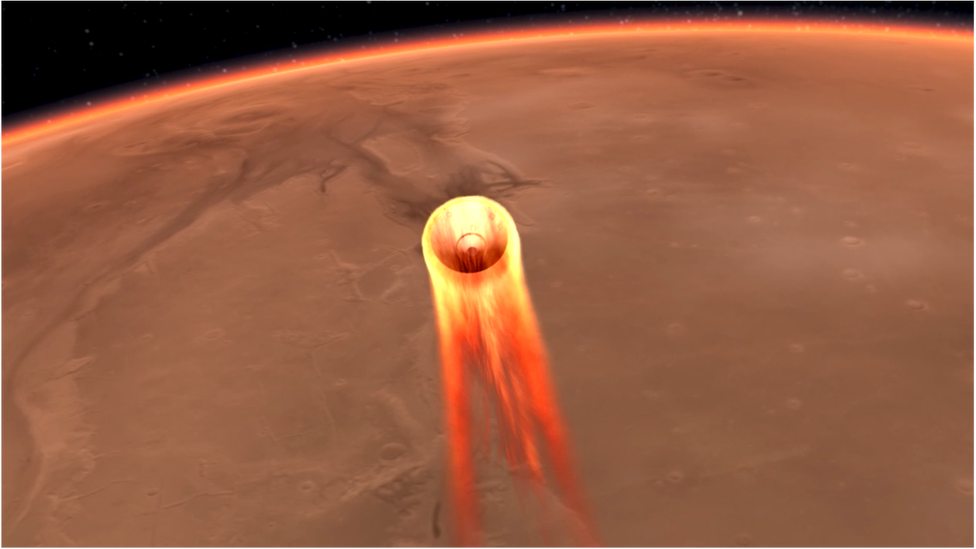 Artwork: Entry of Mars probe