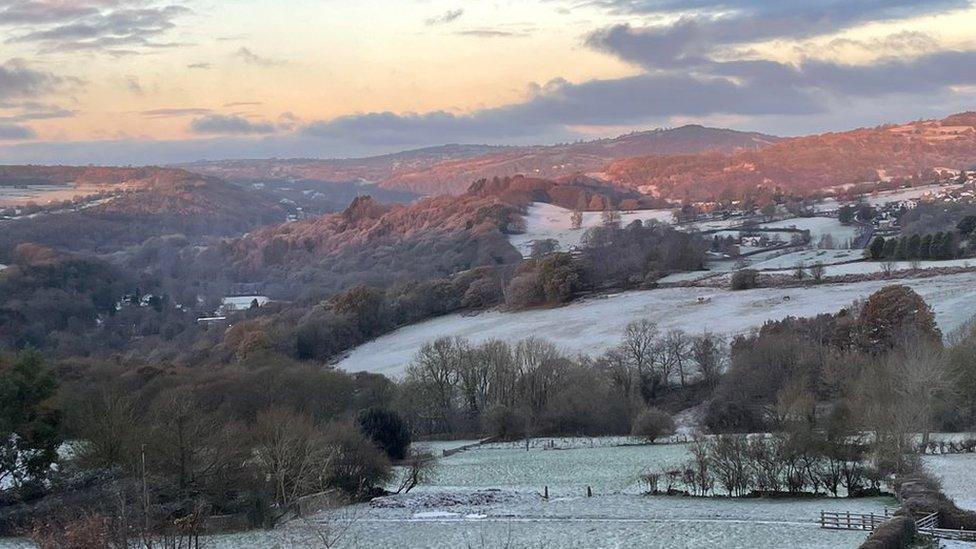 Snow on hills