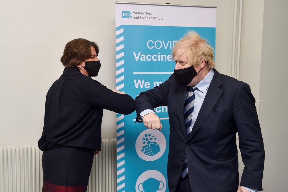 Arlene Foster and Boris Johnson