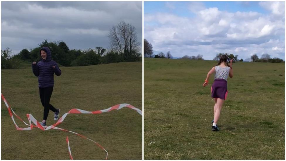 Jenny completing her running challenge