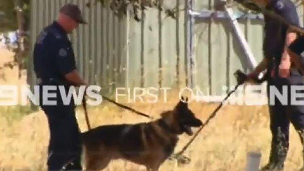 Police examine a property at Young, in rural New South Wales