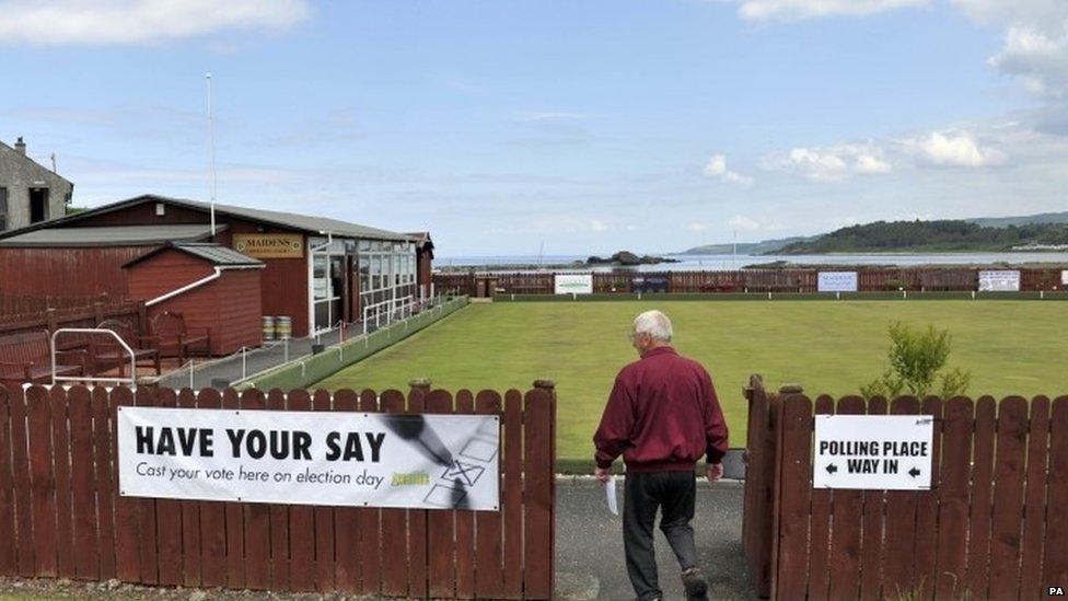 A bowling club turned into a temporary polling station in June's referendum