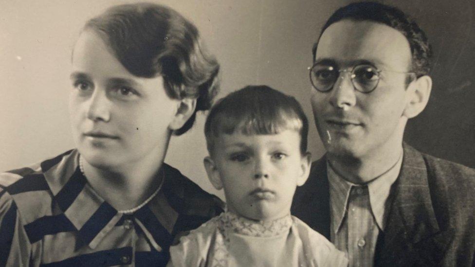 Danny Herman with his parents