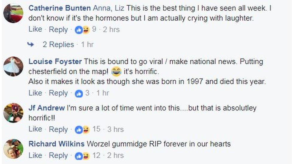 Facebook comments about the tribute