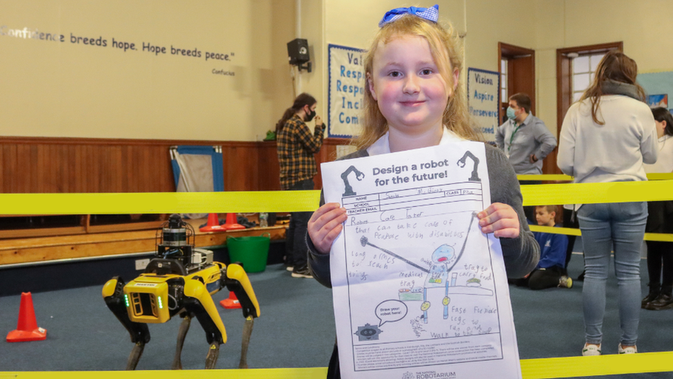 Sophie with her winning design.