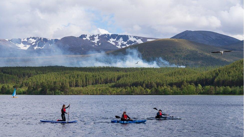 wildfire at Loch Morlich