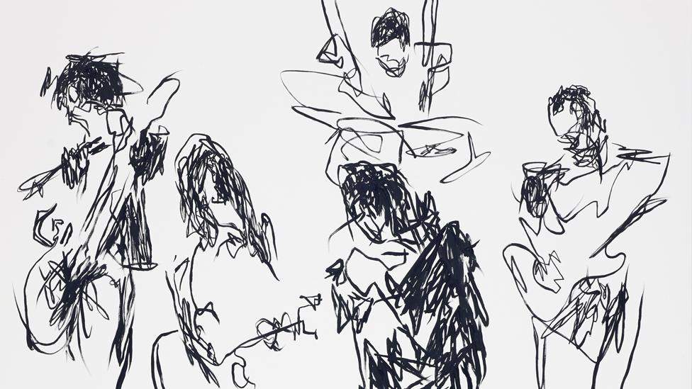 Todd DiCiurcio's drawing of The Strokes Live at Madison Square Garden in 2011