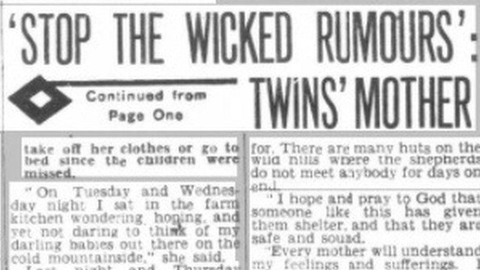 'Stop wicked rumours' headline in newspaper