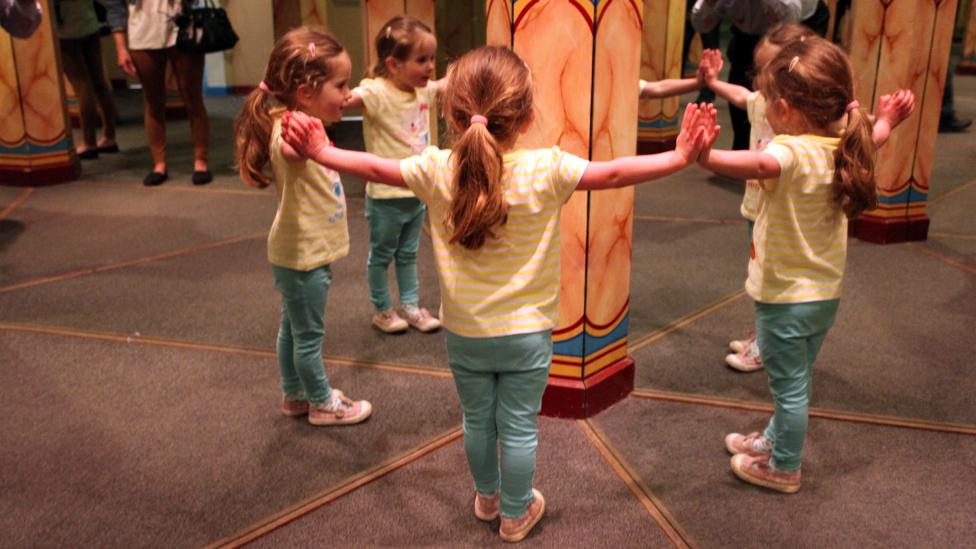 A mirror maze designed by Adrian Fisher