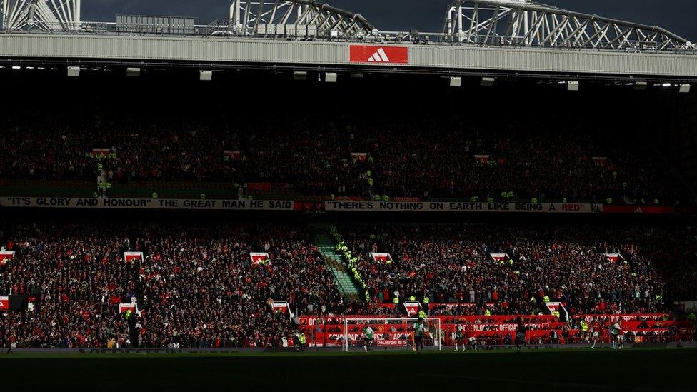 Old Trafford at Manchester United's FA Cup quarter final clash with Liverpool