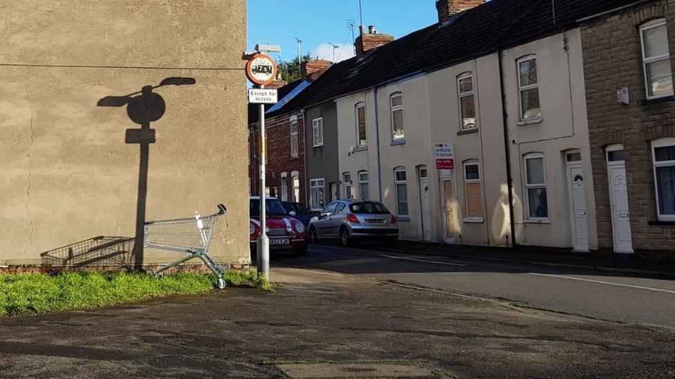 Abandoned shopping trolley in Gainsborough