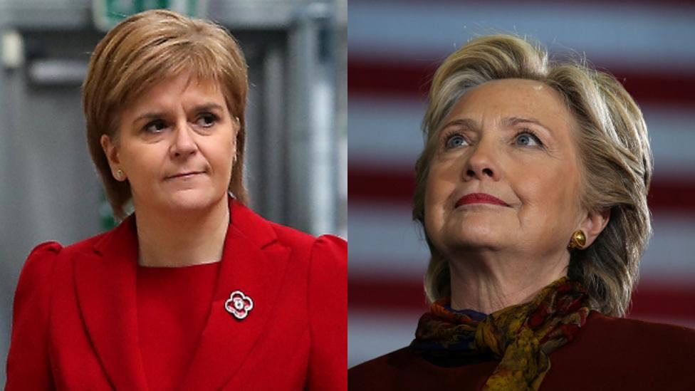 Nicola Sturgeon and Hillary Clinton