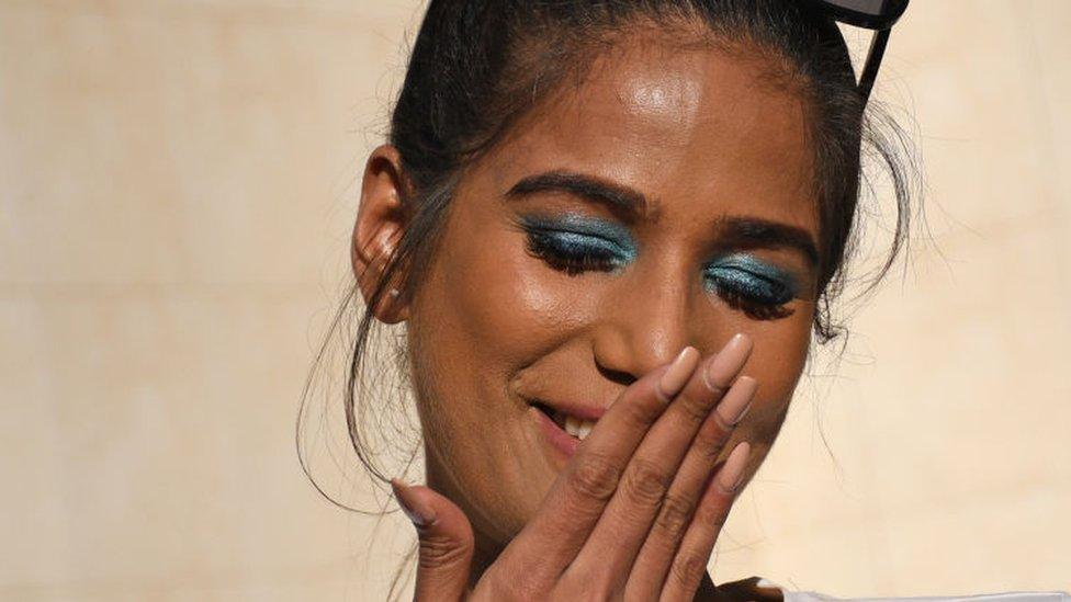 MUMBAI, MAHARASHTRA, INDIA - 2022/01/18: Bollywood actress, Poonam Pandey seen during media interaction in Mumbai. (Photo by Ashish Vaishnav/SOPA Images/LightRocket via Getty Images)