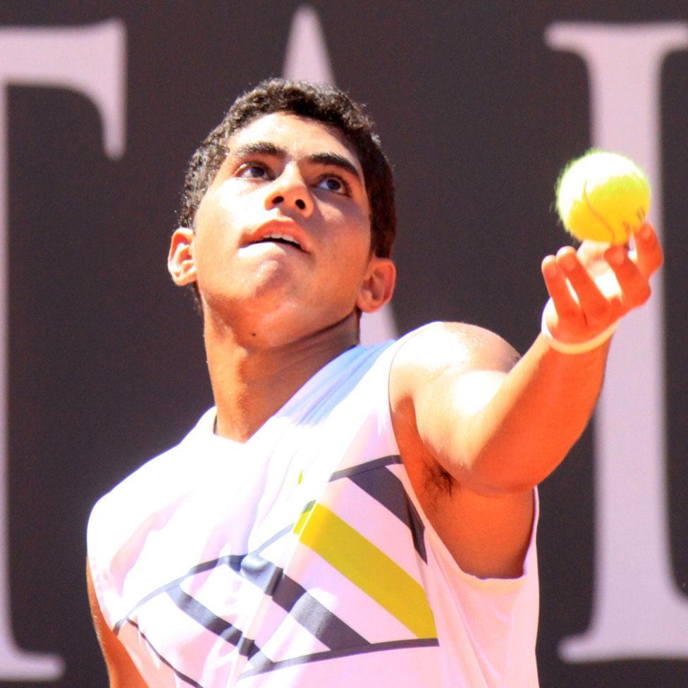 Karim Hossam playing in July 2010 at the Air Berlin International Junior Championships